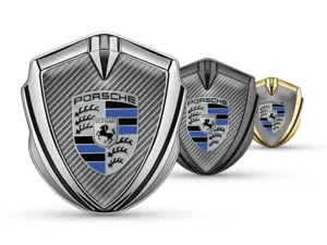 Porsche Emblema Abovedado Insignia De Carrera Facha Lustrosa
